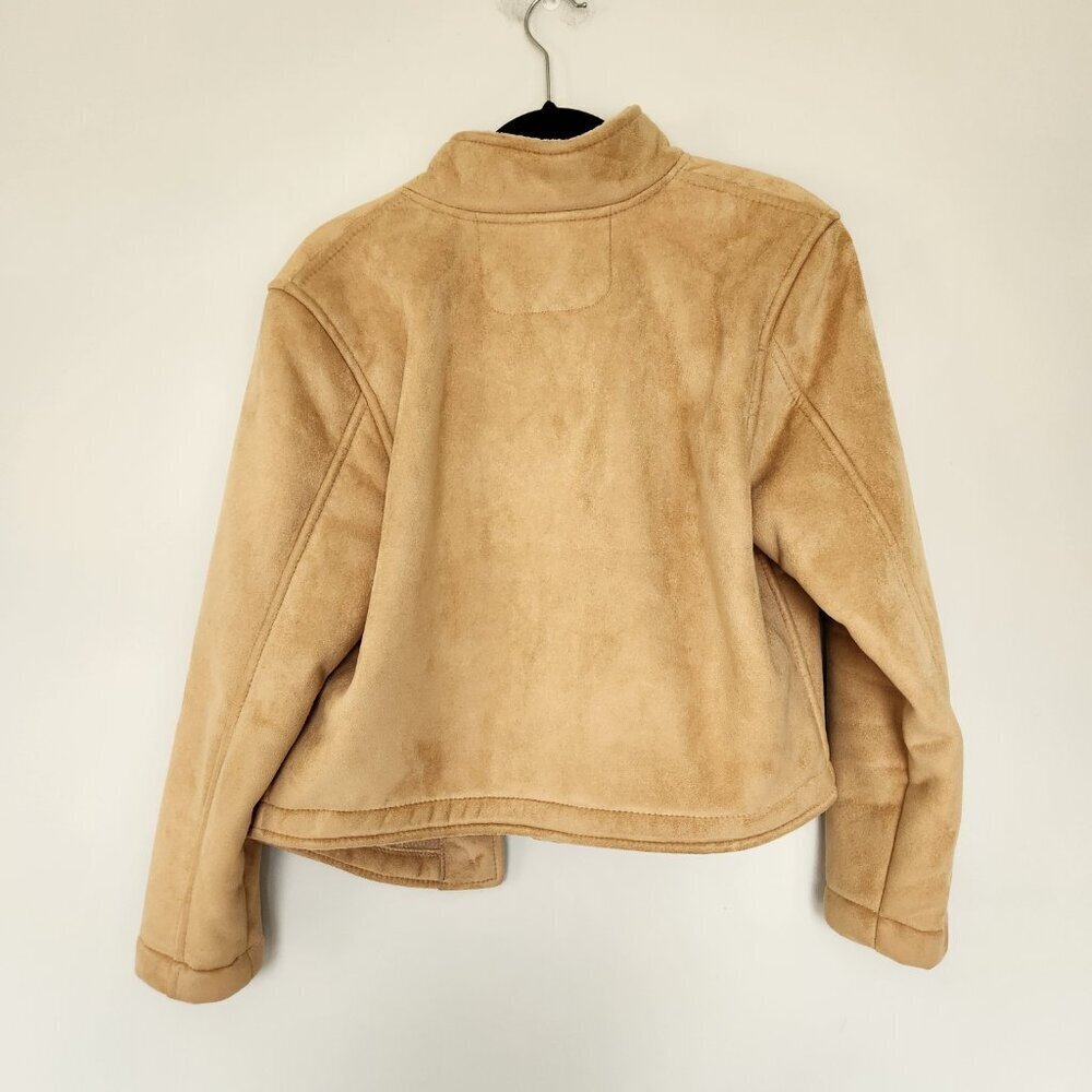 County Clothing Company Faux Suede Short Waist Jacket Coat Sherpa Lined Large  - - Picture 9 of 10